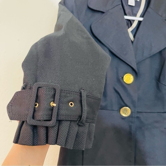 Ann Taylor Loft Gold Buttons 3/4 Sleeve Blazer Jacket Women Size 6 Black - Picture 7 of 10